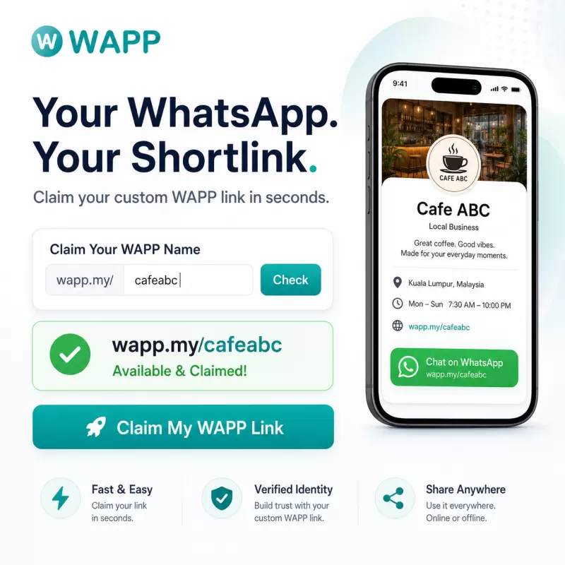 Your WhatsApp. Your Shortlink — WAPP.MY