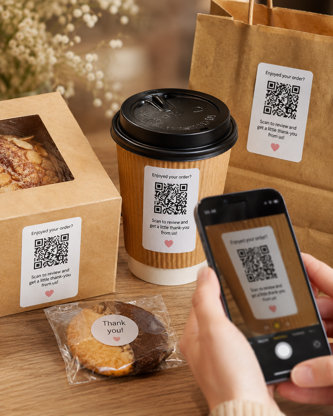 Bakery packaging QR sticker