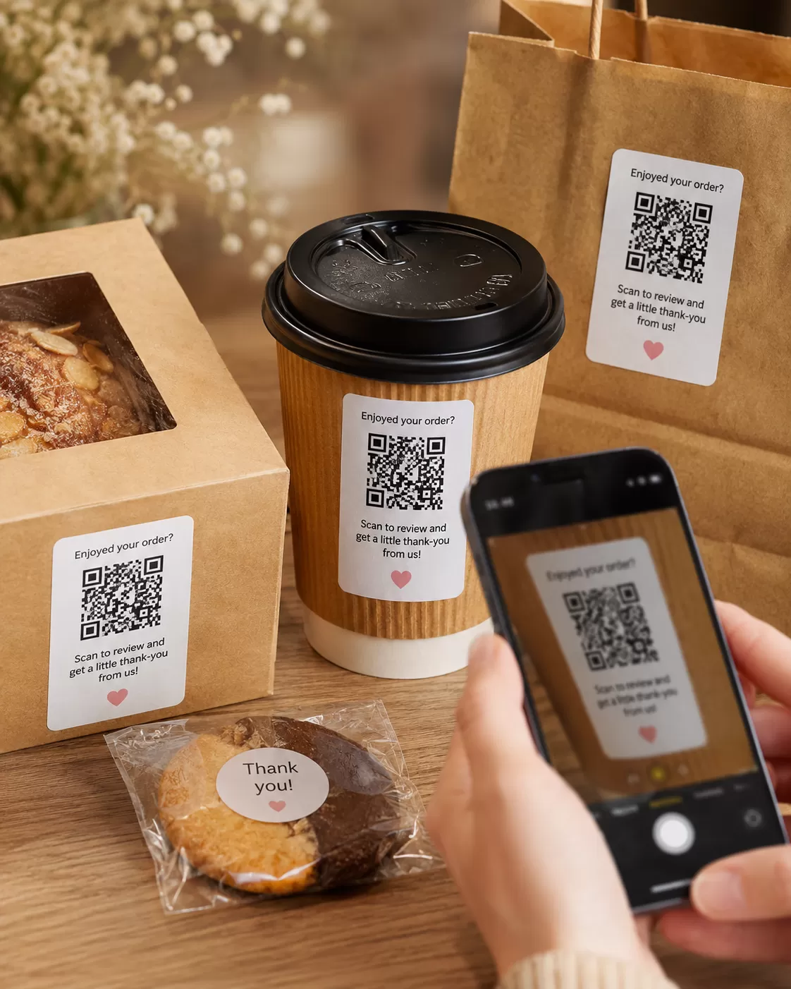 Bakery packaging QR sticker