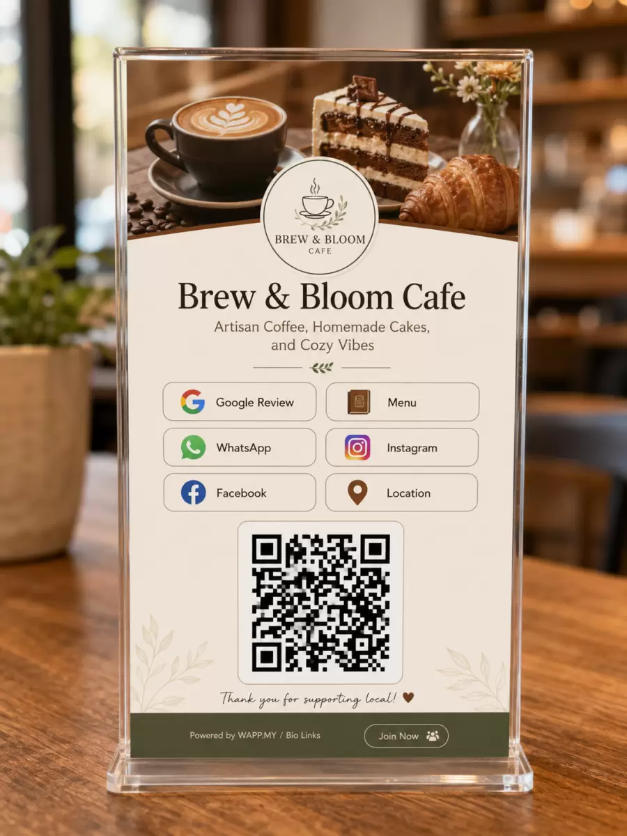 WAPP.MY Tap Card 桌牌卡 + AI 评价助手 — 5 星评价自动到 Google / Facebook / 小红书